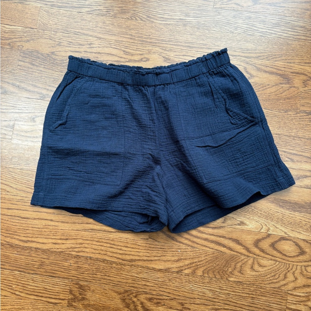 Lilla P High Waist Blue Relaxed Shorts